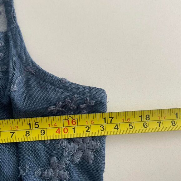 Abercrombie & Fitch Floral Mini Dress Women's S Embroidered Blue Short Vintage - Picture 6 of 6